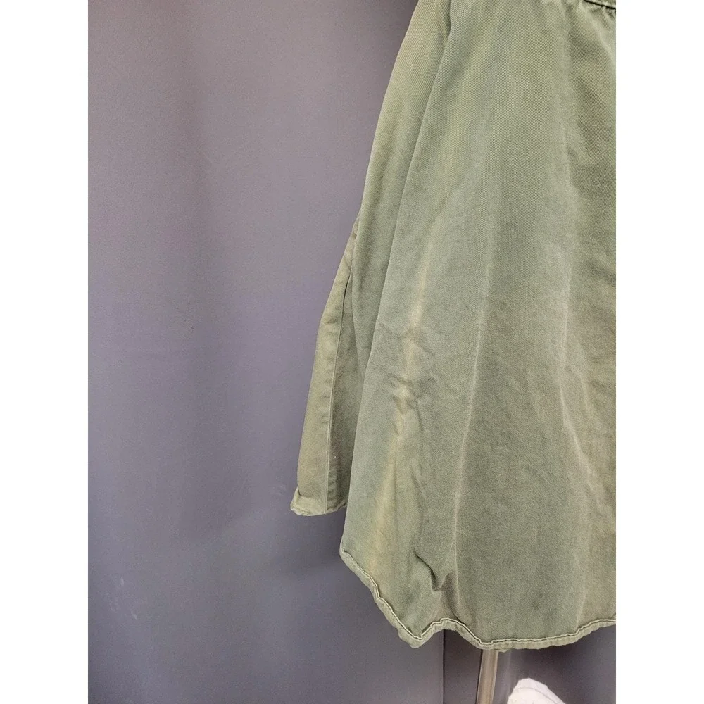 Airport Skirt Olive Green Vintage 90s Cotton Garment Dyed Cargo Utility Small - Picture 6 of 7